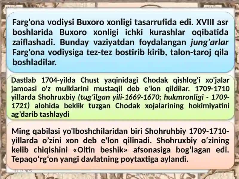 Qo'qonxonligining tashkili 4