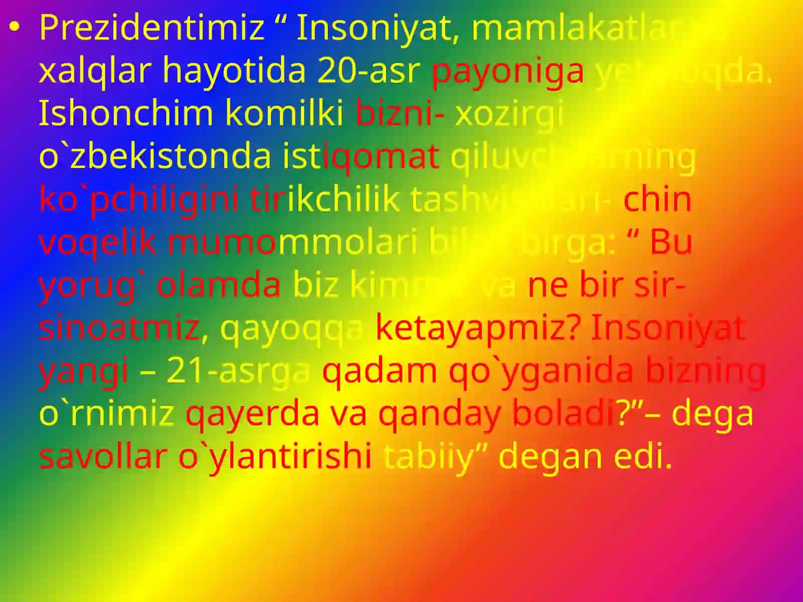 O`zbekiston 21-asr bo'sag'asida 4