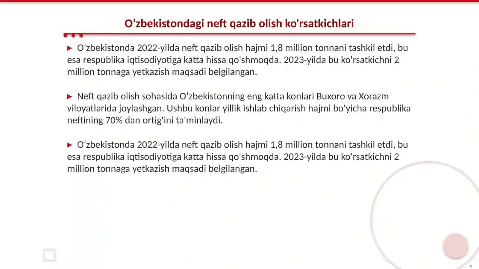 Oʻzbekistonda neft qazib olish koʻrsatkichlari va rivojlanish bosqichlari 4