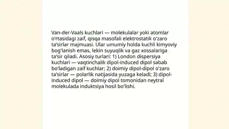 Molekulalararo taʼsirlar 4