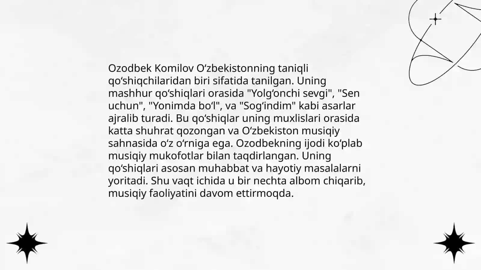 Komilov Ozodbekning tarjimai holi 4