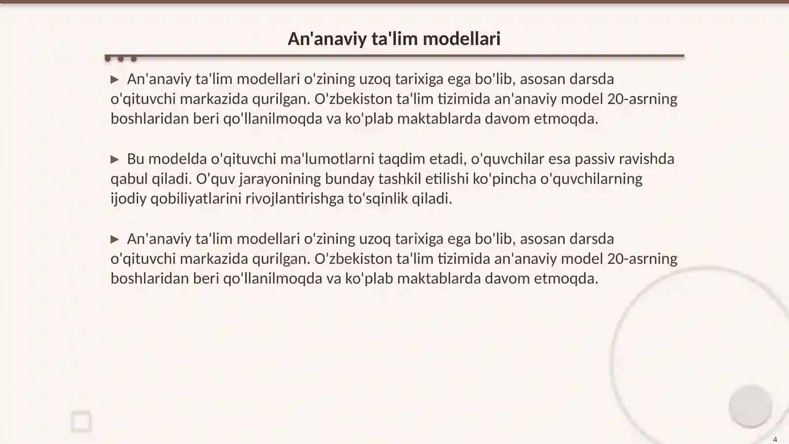 Ta'lim modellari 4