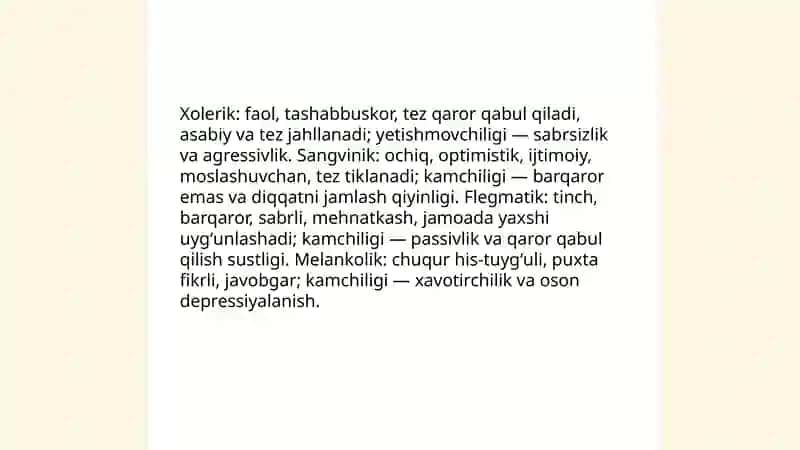 Temperament va xarakter farqlari 4
