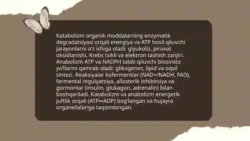 Modda va energiya almashinuvi 4