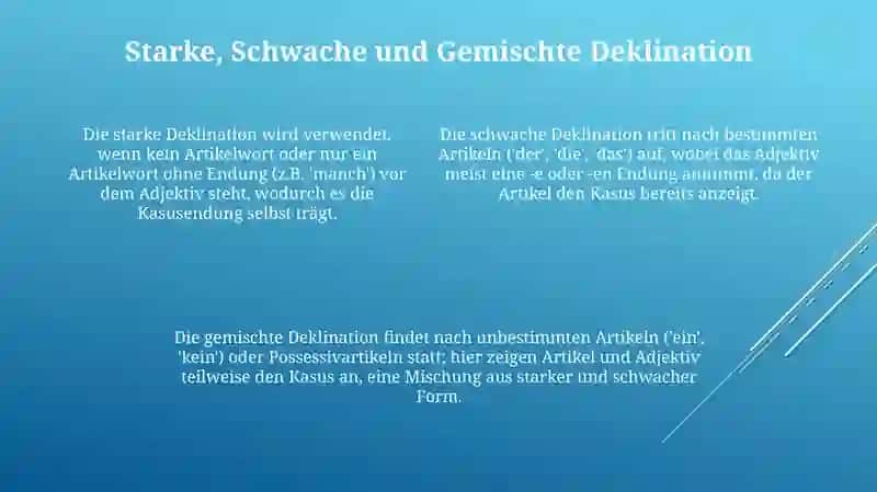 Variation der Adjektive in Übereinstimmung 4