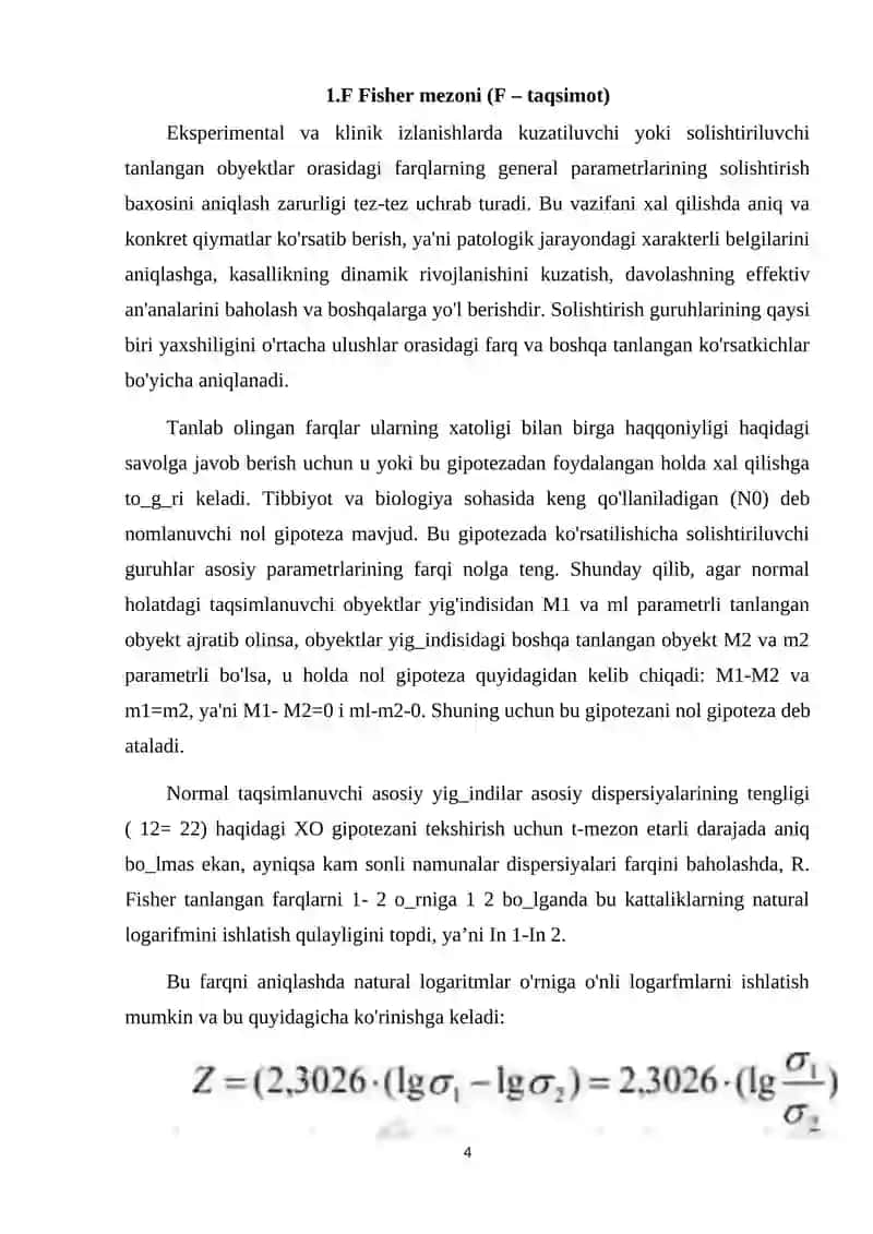 Tibbiy-bilogik masalani yechish misolida ma'lumotlarni tashkil qilish va kiritish 4