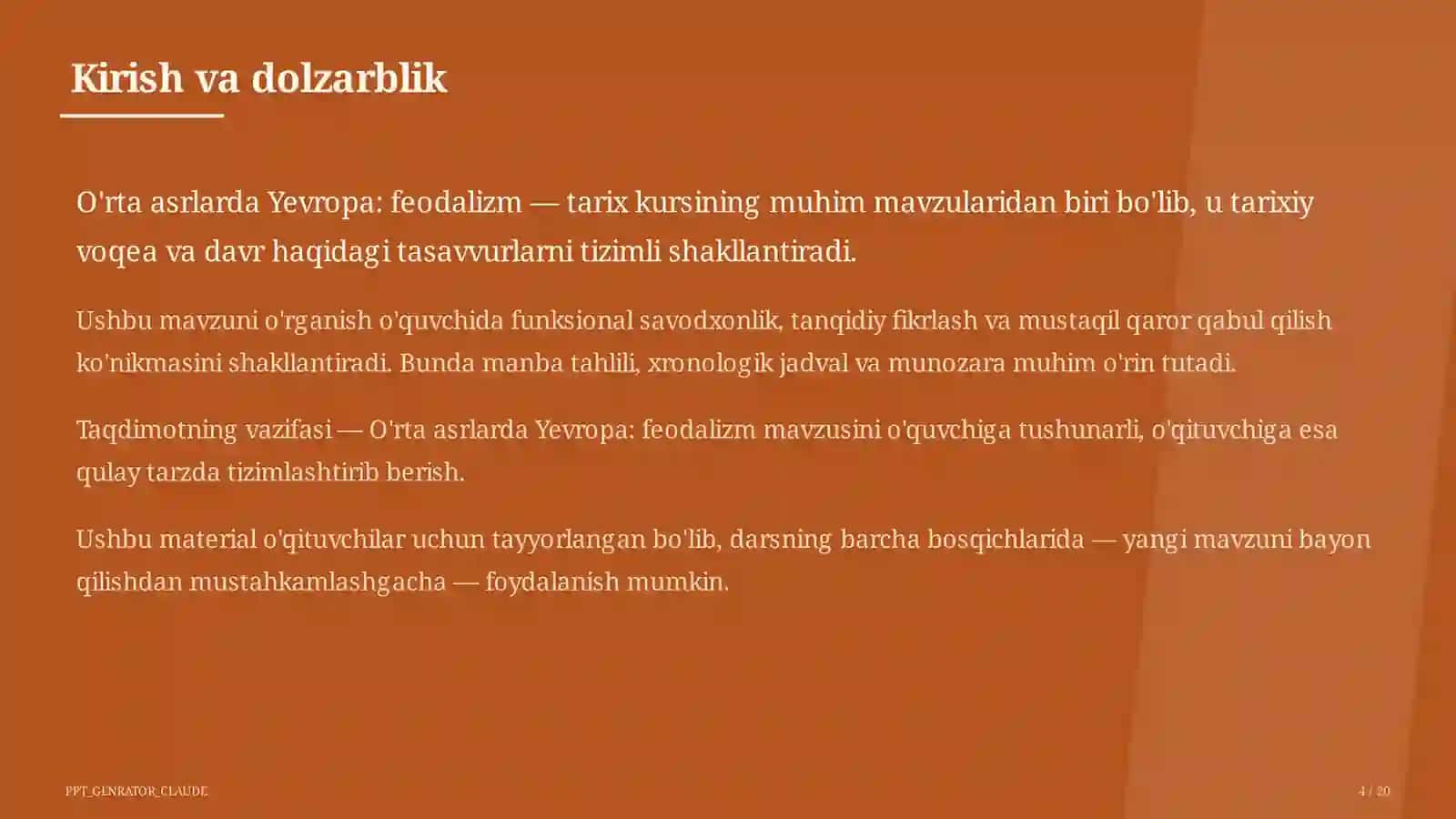 O'rta asrlarda Yevropa: feodalizm (7-sinf) 4