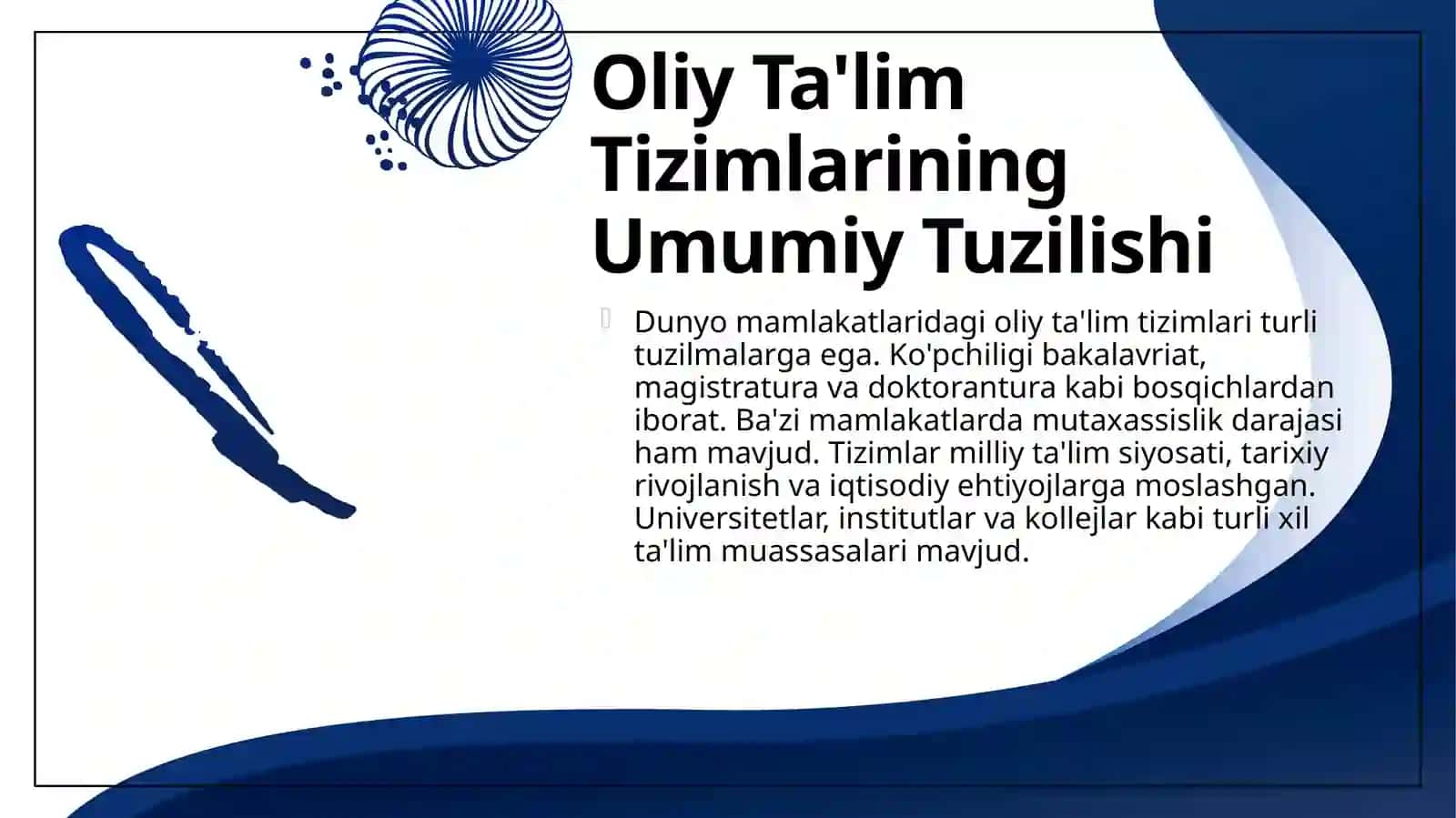 Dunyo Mаmlаkаtlаrining Oliy Tа’lim Vа Oliy Tа’limdаn Keyingi Tа’lim Tuzilmаsi 4