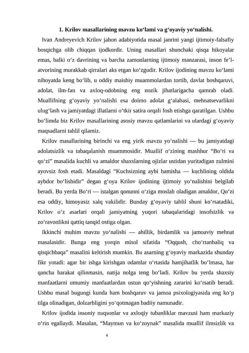 Ivan Krilov masallari tahlili 4