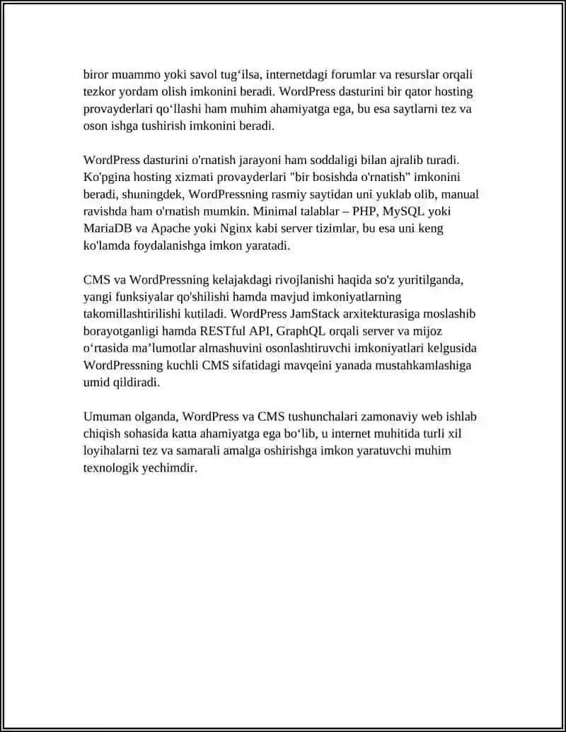 WORDPRESS VA CMS WORDPRESSNI O'MATISH 4