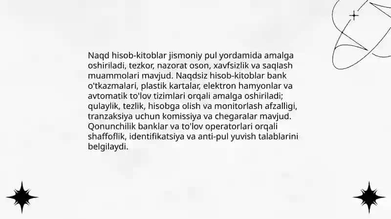 Moliyaviy hisob kitoblarning shakllari va turlari 4
