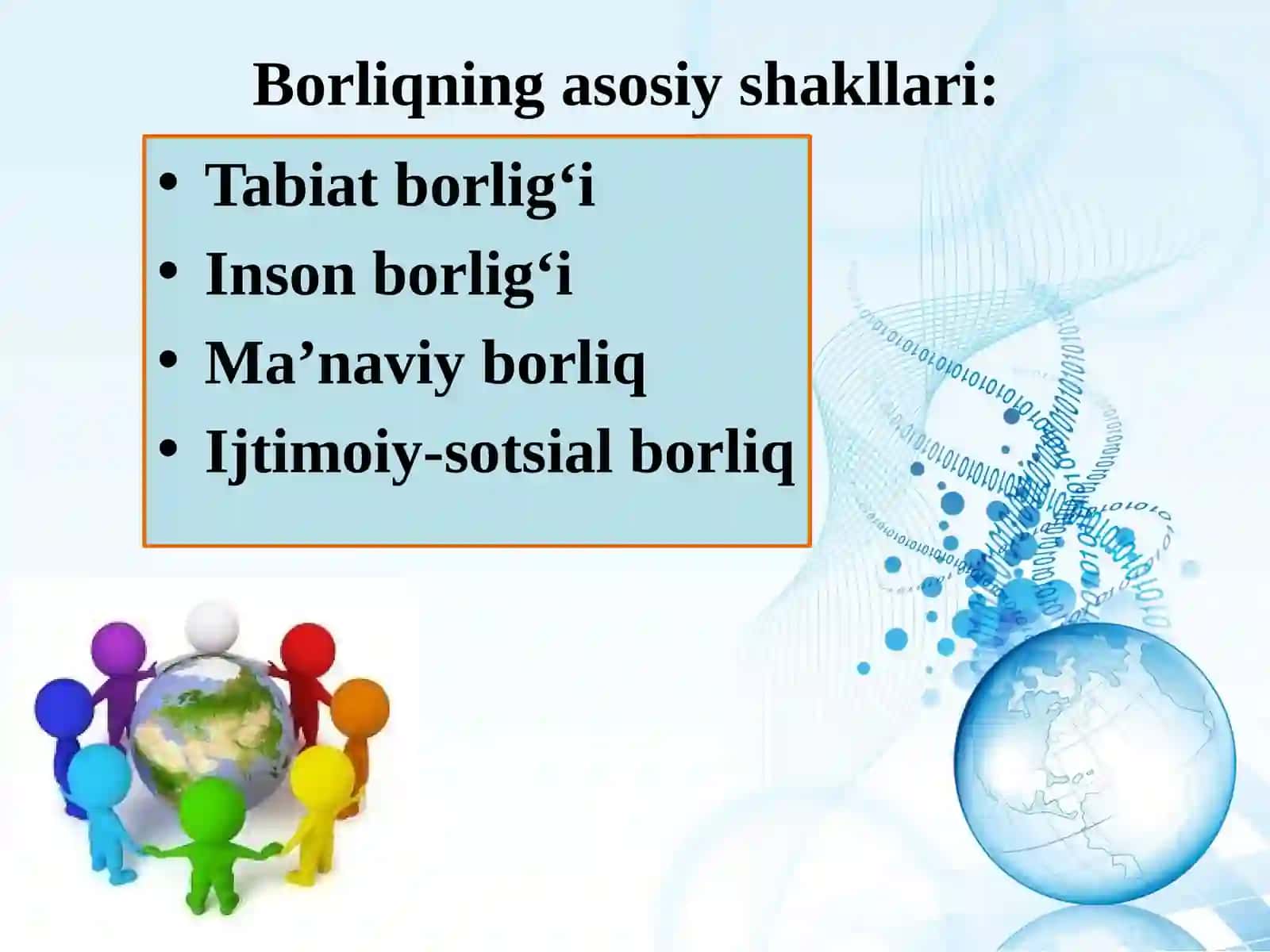 Borliq falsafasi (Ontologiya). Rivojlanish falsafasi. Bilish falsafasi 4