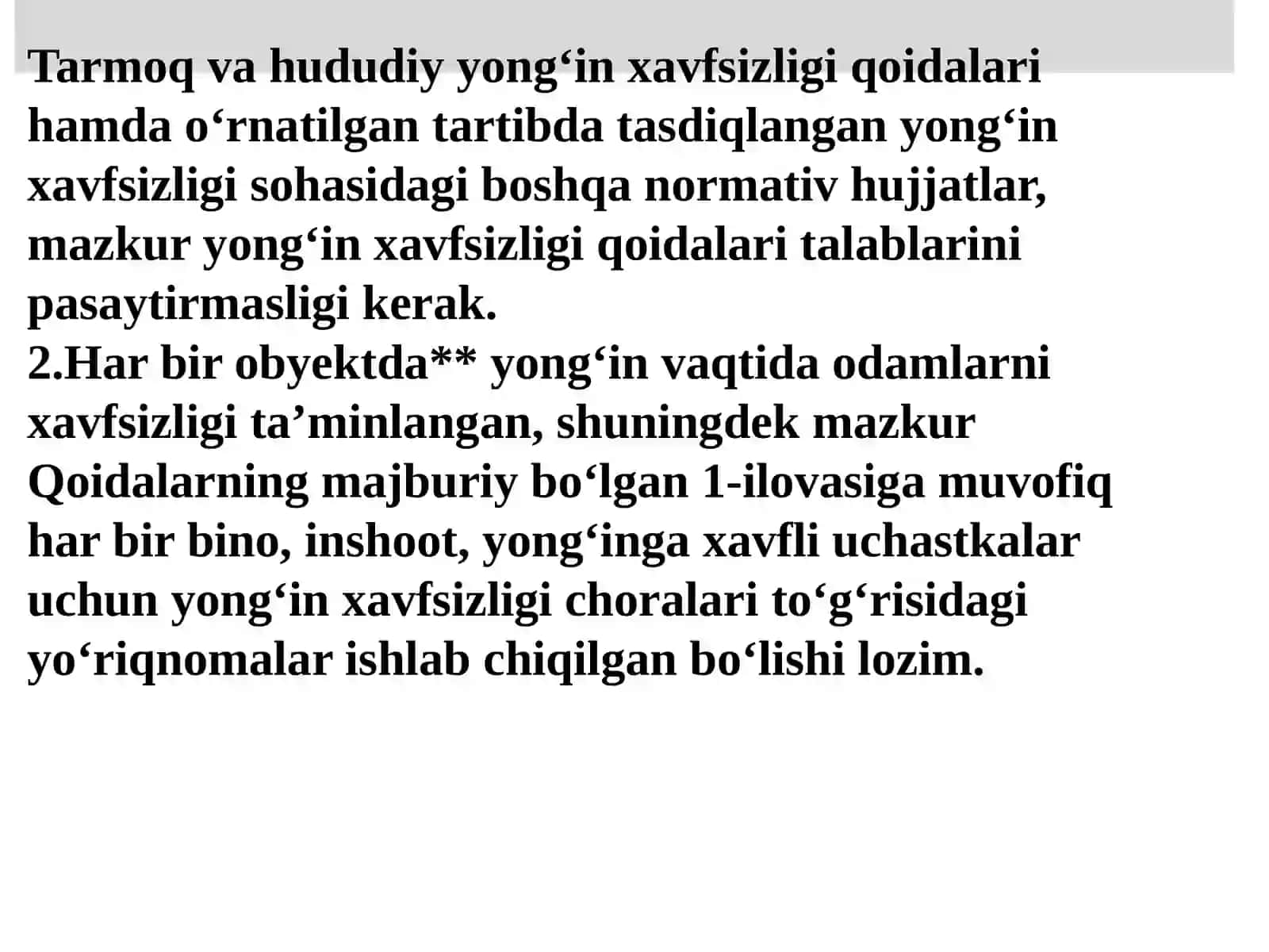 Bino, inshootlar yong‘in xavfsizligini ta'minlash 4