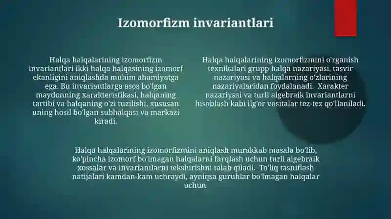 Ko'phadlar halqasining izomorfligi 4