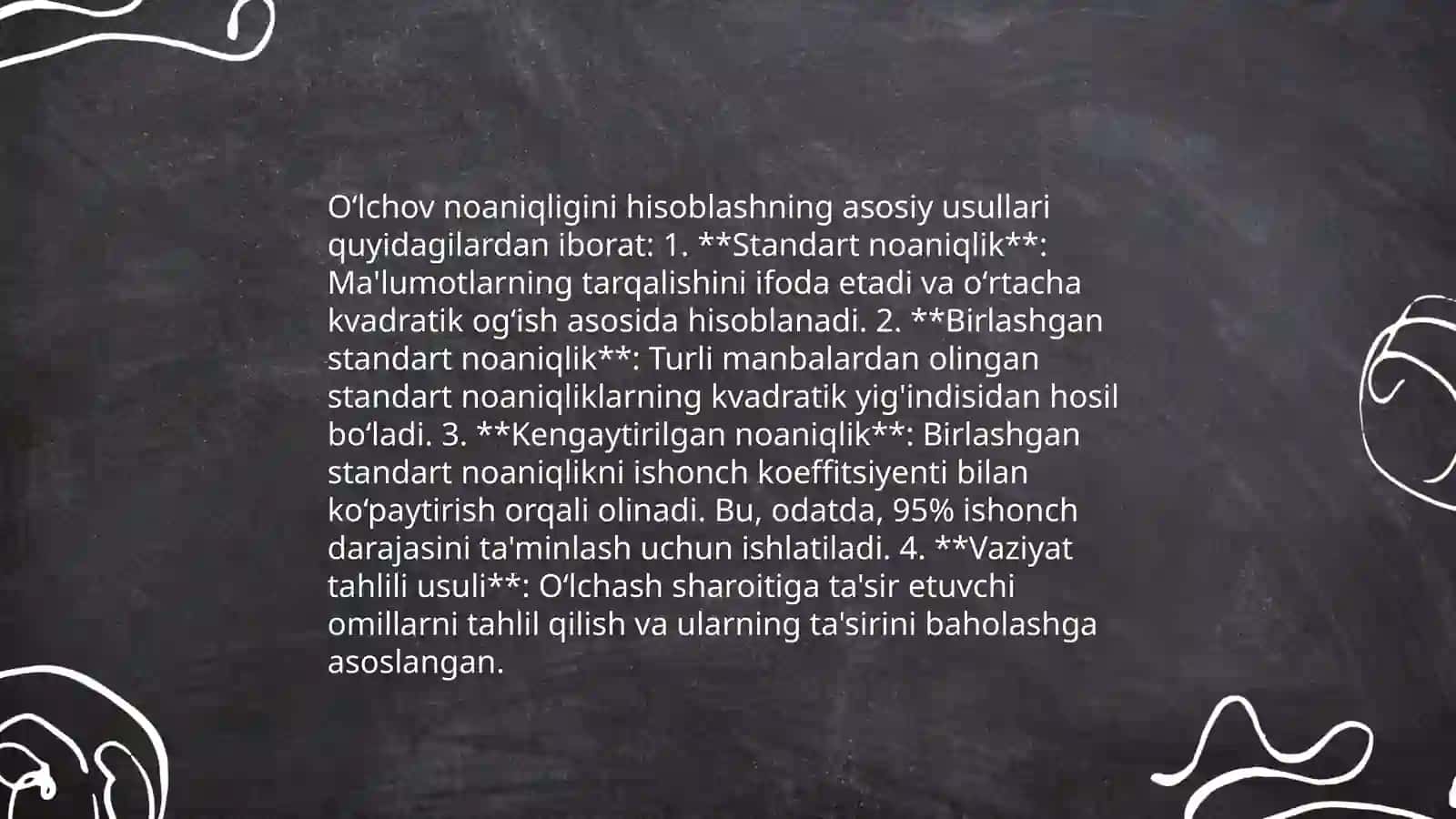 Oʻlchov noaniqligini baholash 4