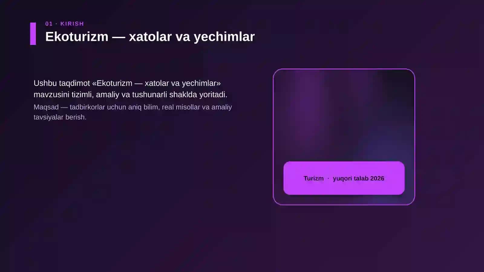 Ekoturizm — xatolar va yechimlar 4