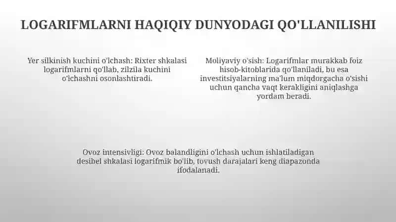 Logarifmik Tenglamalar 4