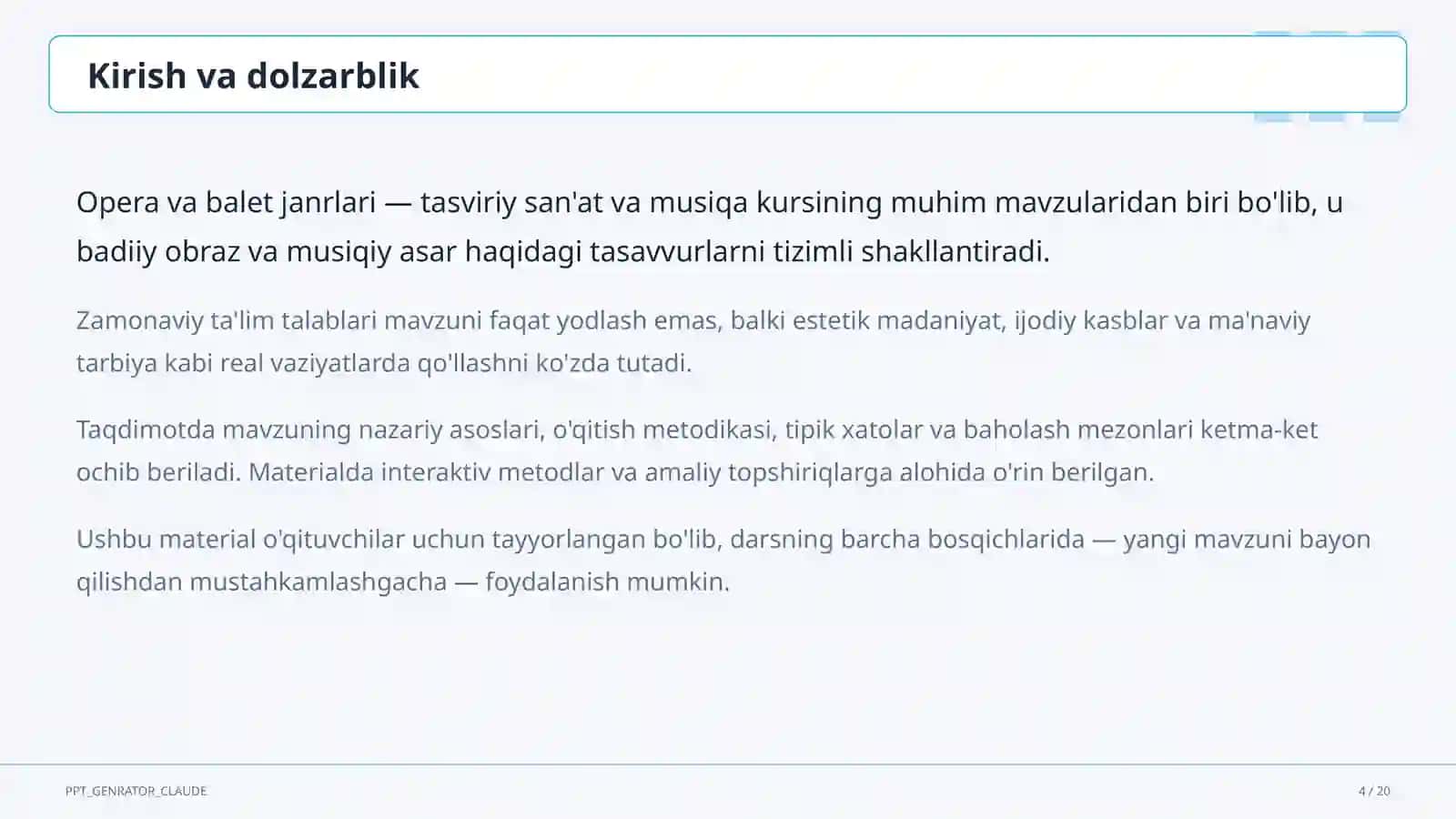 Opera va balet janrlari (6-sinf) 4