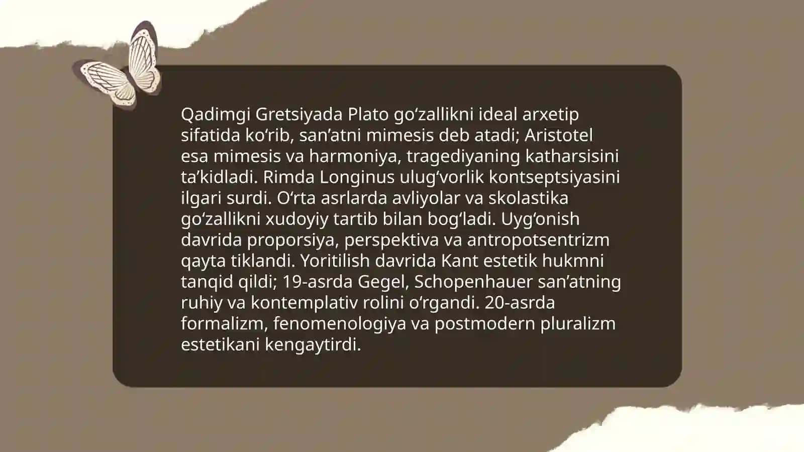 Nafosat falsafasi (Estetika) 4