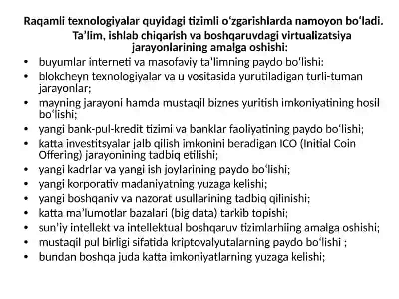 Raqamli texnologiyalar (Digital technologies) 4
