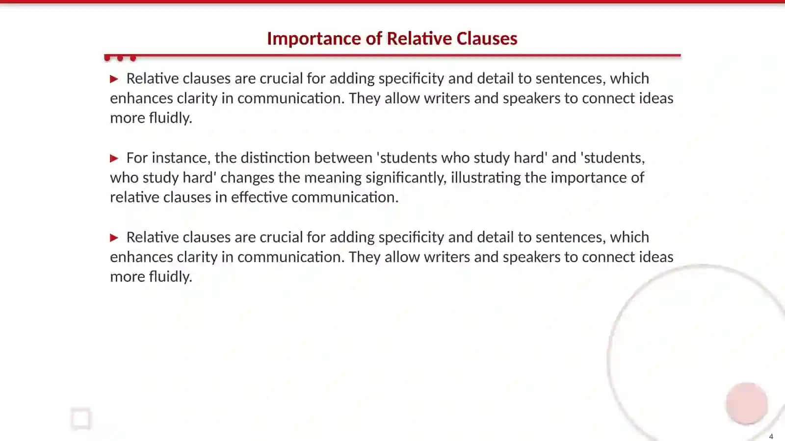 Definition of Relative Clauses 4