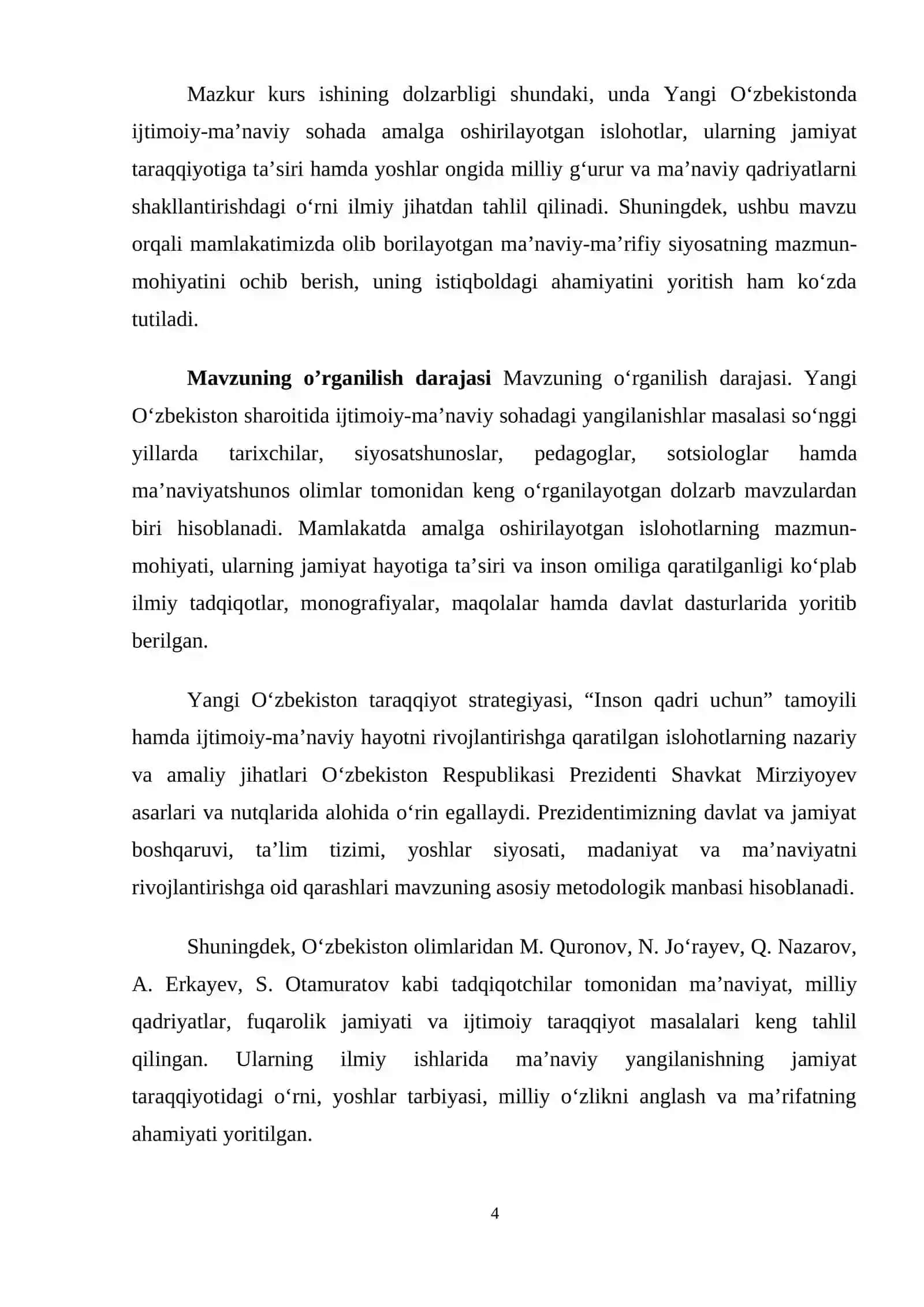 Yangi O’zbekiston ijtimoiy-manaviy sohadagi yangilanishlar 4