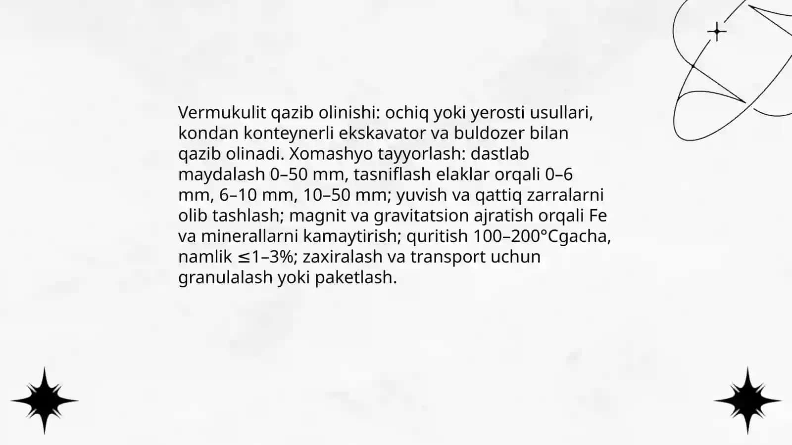 Vermukulit togʻ jinsi asosida yengil toʻldiruvchilar ishlab chiqarish texnologiyasi 4