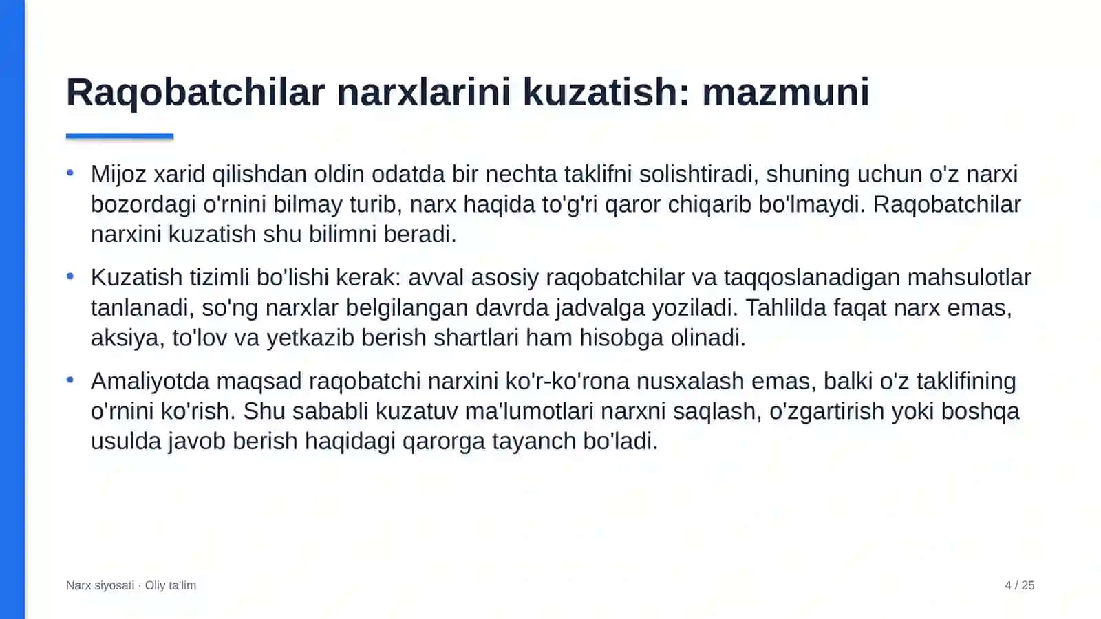 Xostellarda raqobatchilar narxlarini kuzatish 4