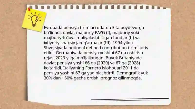 Yevropada mamlakatlarida aholining ijtimoiy himoya 4