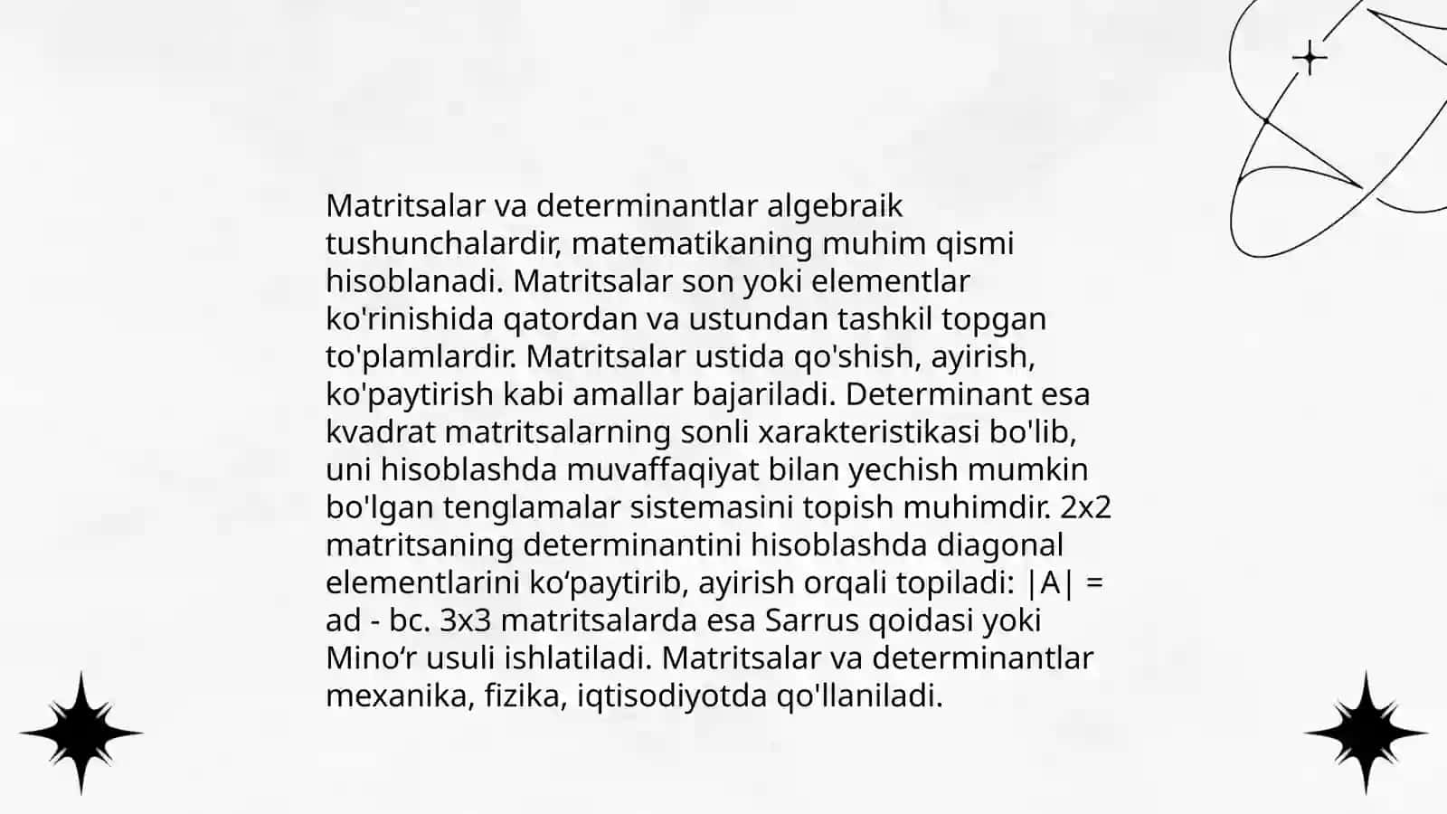 Determinant xossalari 4