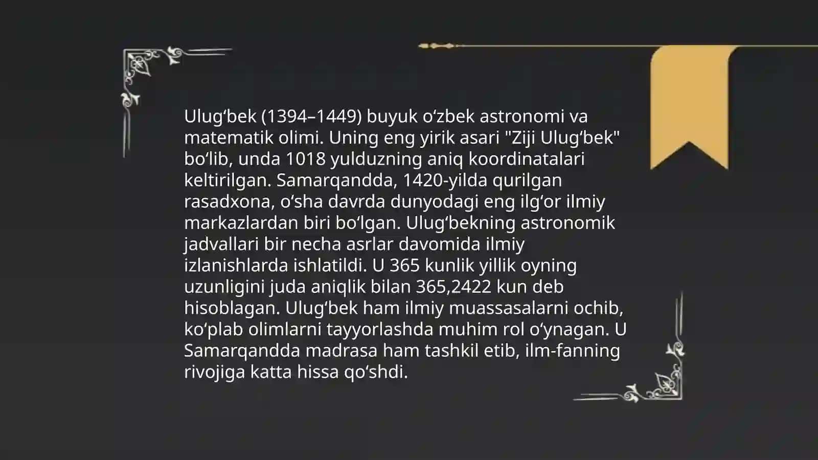 Mirzo Ulugʻbek davlat arbobi va buyuk olim 4