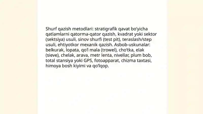 Madaniy qatlam va shurf 4