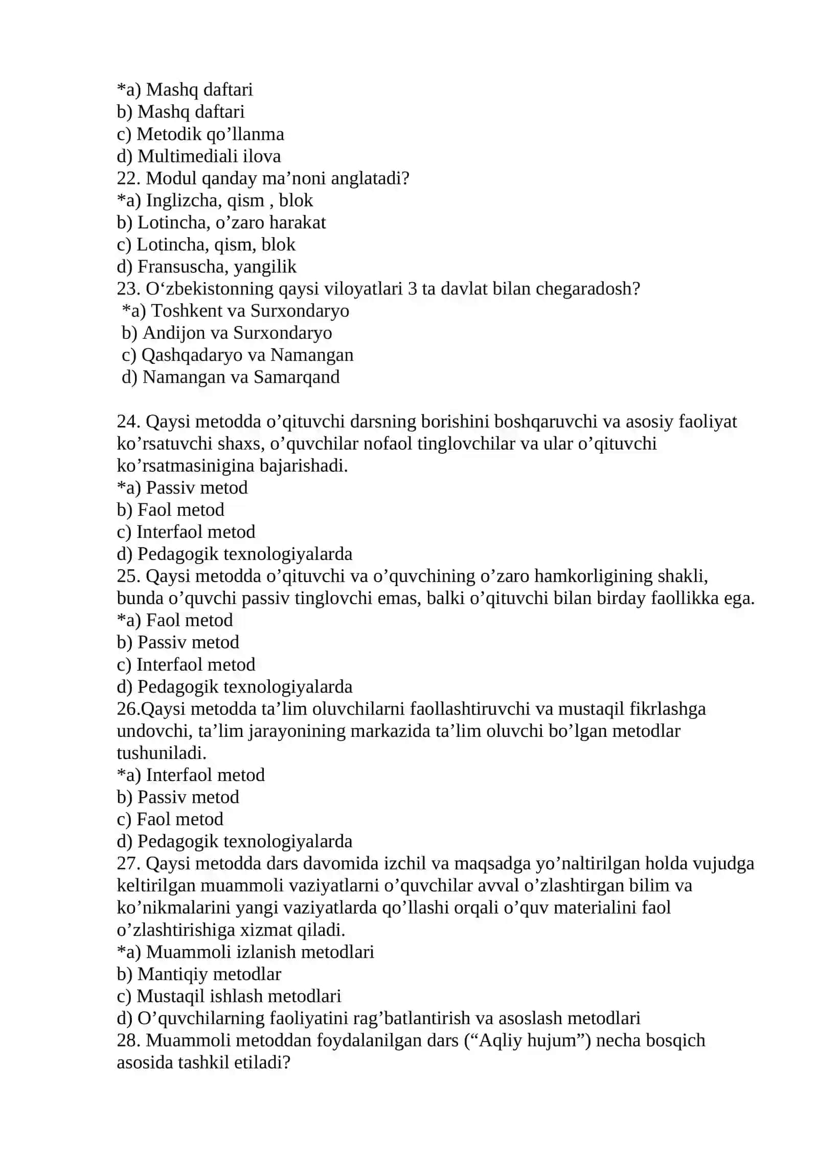 GEOGRAFIYA MUTAXASISLIK TESTLARI 4