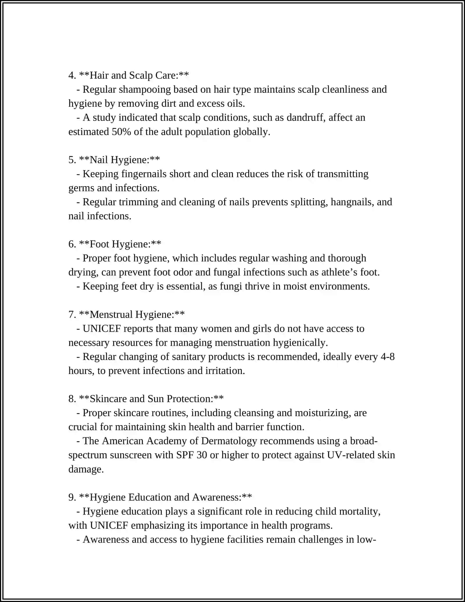 Personal Hygiene: An Overview 4