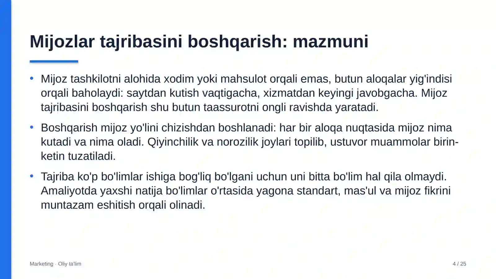 Axborot agentliklarida mijozlar tajribasini boshqarish 4