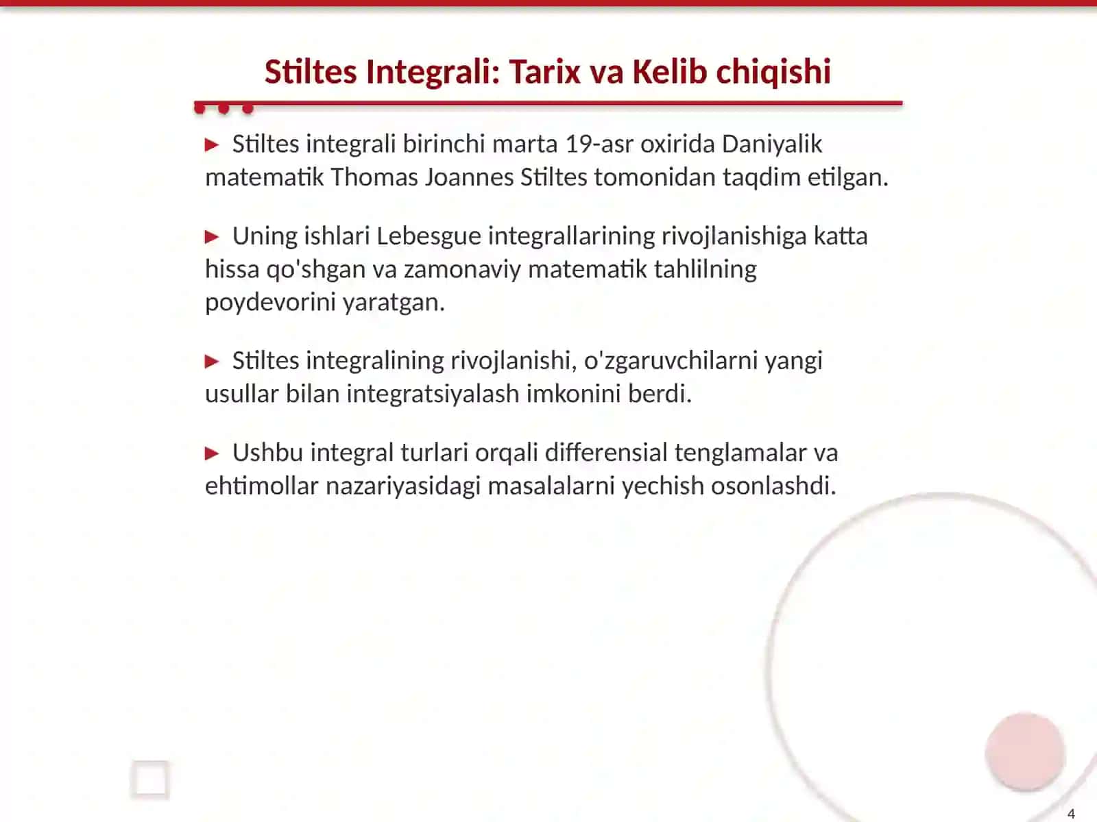 Stiltes Integrali va Uni Isbotlash 4