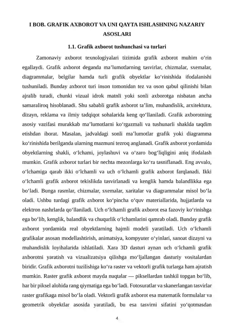 Grafik axborotni kiritish, tahrirlash va chiqarishning dasturiy vositalari: XARA 3D 4