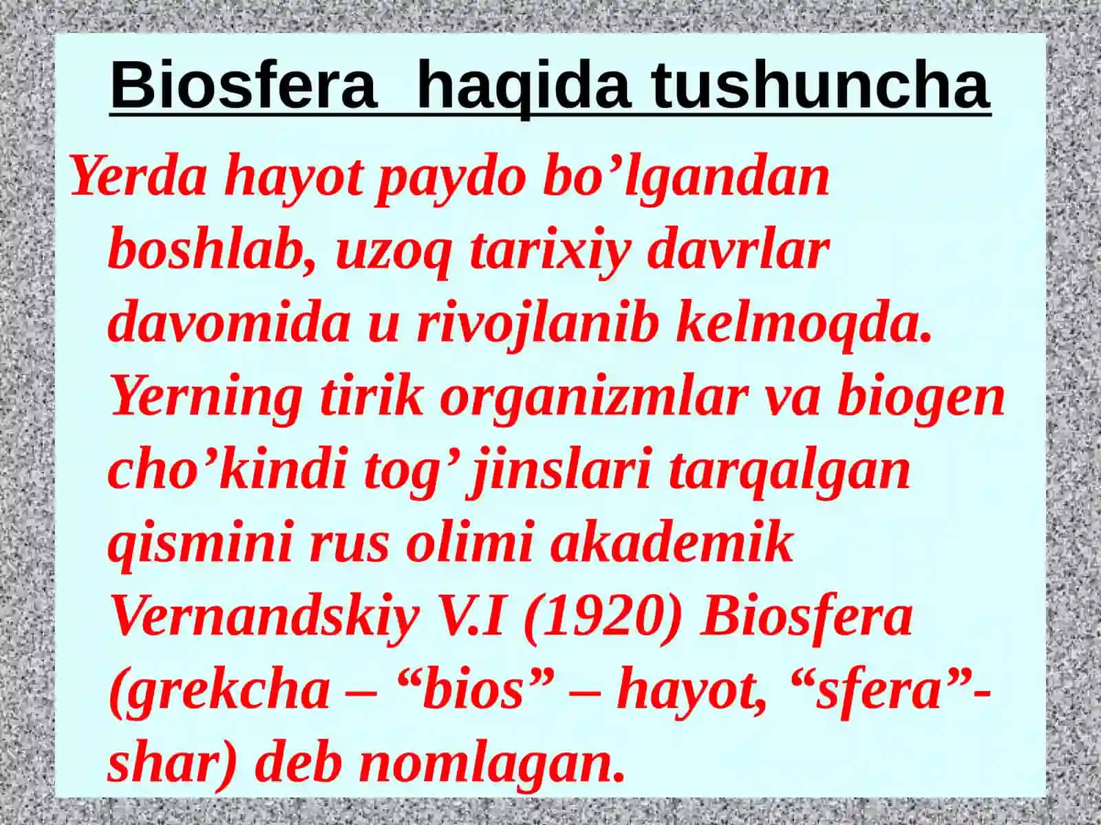 ODAM VA BIOSFERA 4