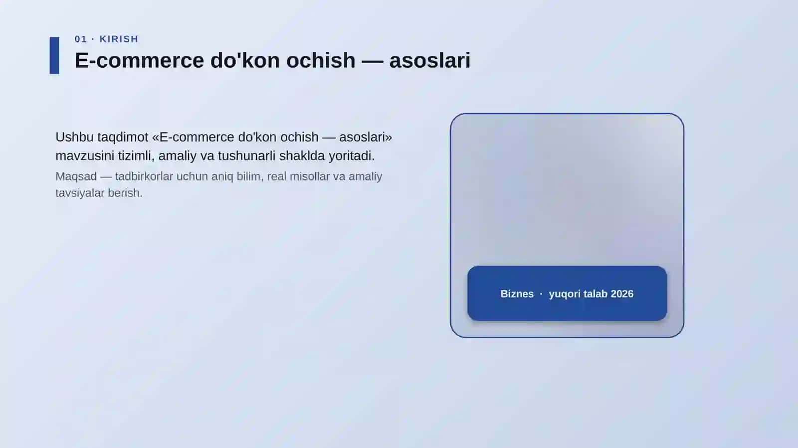 E-commerce do'kon ochish — asoslari 4