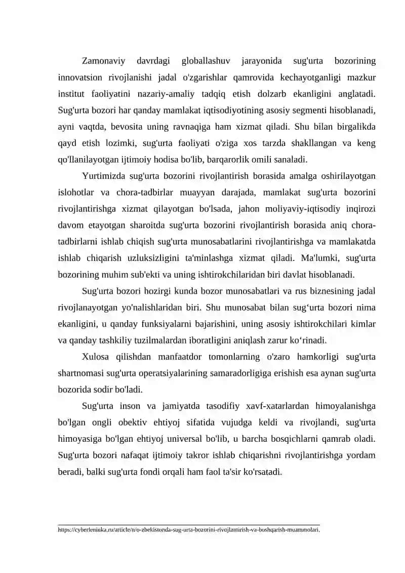 Xalqaro sug'urta bozori va uni rivojlanish yo'nalishlari 4