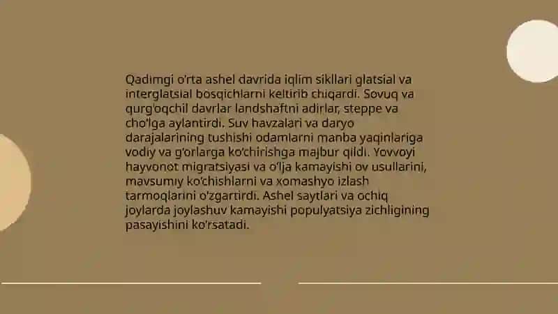 O'rta Osiyo ashel davri yodgorliklari 4