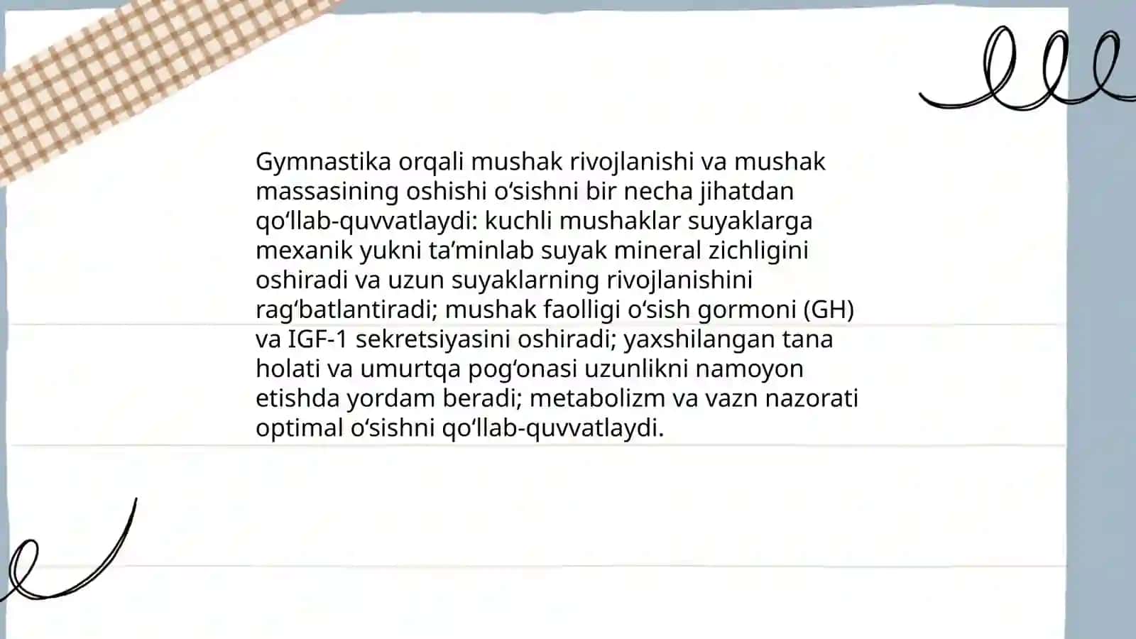 Gimnastika mashqlarni bola organizimi o'sishiga ijobiy ta'siri 4