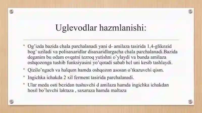 Biokimyo uglevod almashinuvi. 4