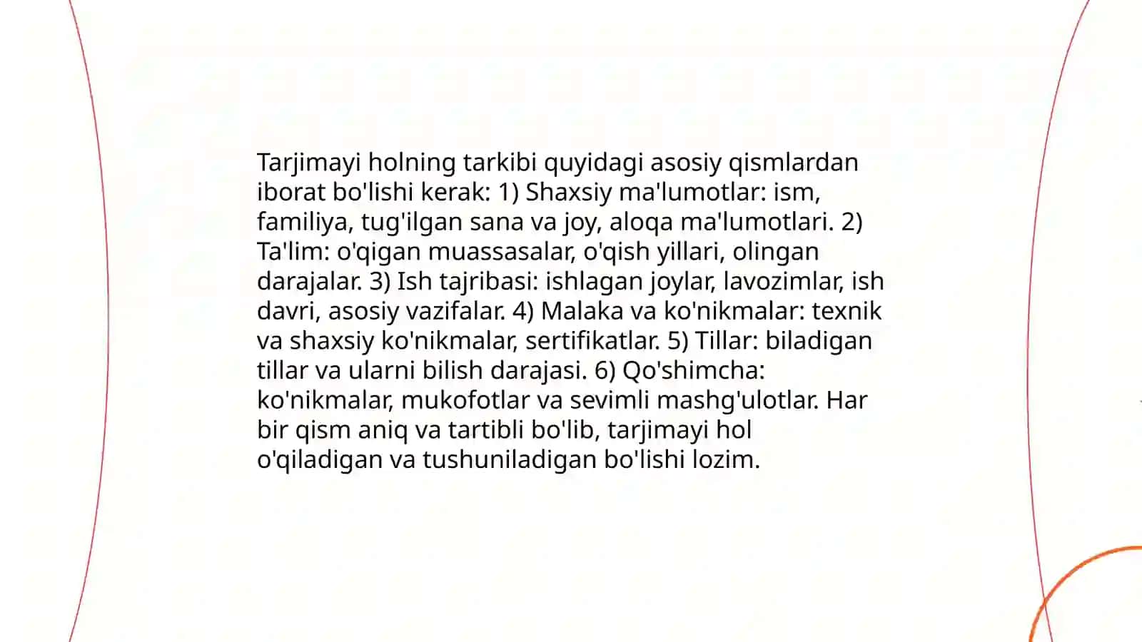 Tarjimayi hol yozish 4