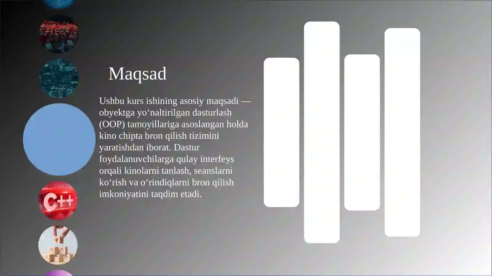 Kurs ishi uchun slayd shablon 4