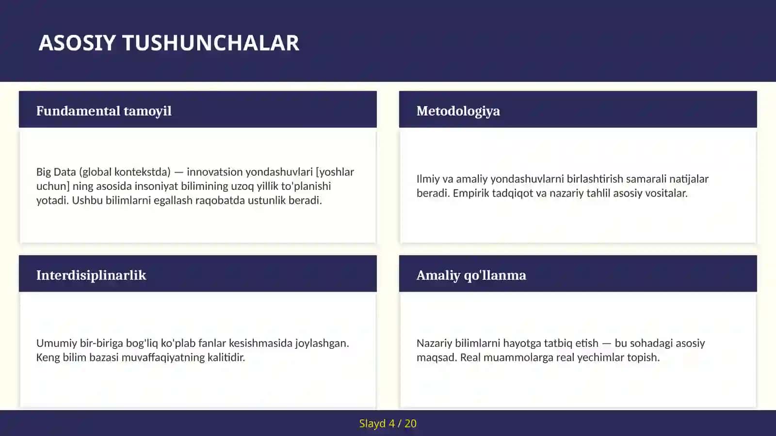 Big Data (global kontekstda) — innovatsion yondashuvlari [yoshlar uchun] 4