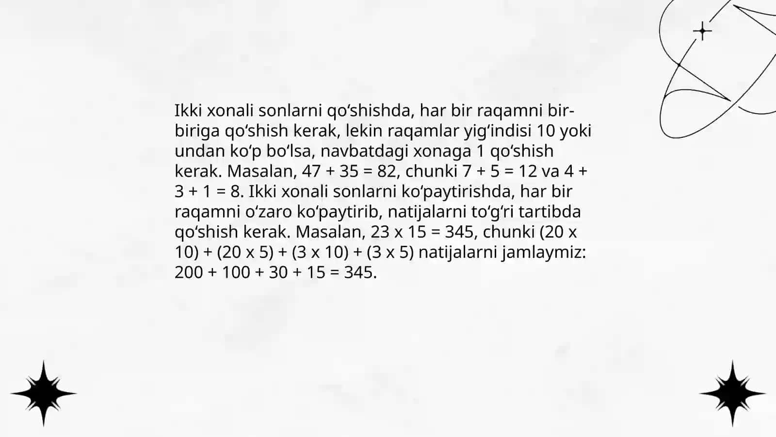 Ikki xonali sonlarni ko'paytirish 4