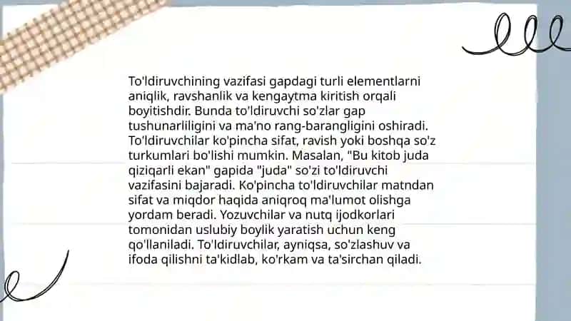 To'ldiruvchining turlari 4