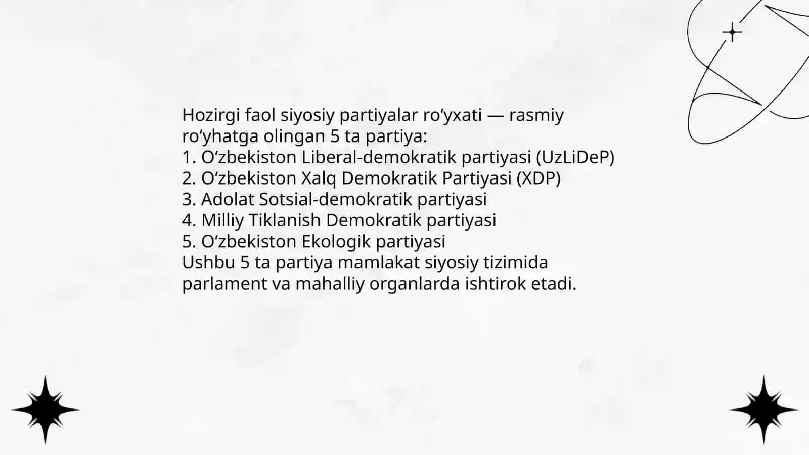 Oʻzbekiston Respublikasi Partiyalari tarixi 4