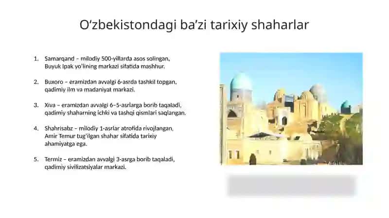 Tarixiy Shaharlar Yubileylari 4